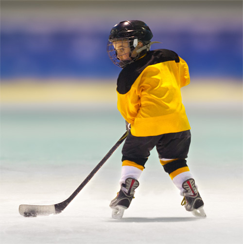 Kid Playing Hockey
